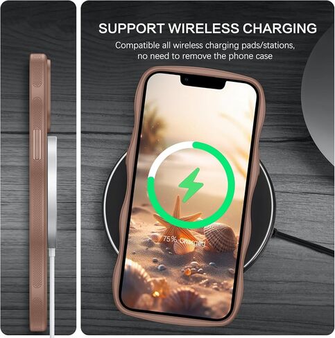 Bentoben لحالة iPhone 13 Pro Magnetic ، [متوافق مع Magsafe] [تصميم إطار الموجة المجعد] غير قابلة للانزلاق أسهل قبضة الصدمات الواقية من الغطاء الهاتفي لطيف لـ iPhone 13 Pro 6.1 "، Desert Titanium in Saudi Arabia