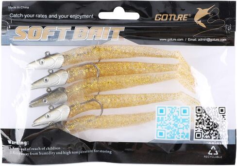 Goture Soft Fishing Lures jig Heads, Saltwater Freshwater Minnow Fishing Bait T Tail with jig Head, Fishing Lure Swim Shad Baits for Bass Fishing 5/15Pcs in Saudi Arabia