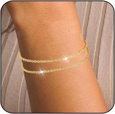 Gold Beaded Bracelets for Women, Stackable Gold Initial Bracelets for Women Non Tarnish, 14K Real Gold Plated Stretch Bead Ball Waterproof Bracelet with Letter Bracelets in Kuwait