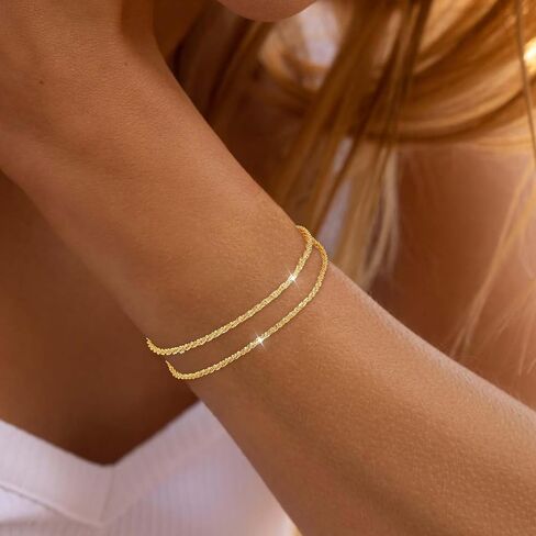 Gold Beaded Bracelets for Women, Stackable Gold Initial Bracelets for Women Non Tarnish, 14K Real Gold Plated Stretch Bead Ball Waterproof Bracelet with Letter Bracelets in Kuwait