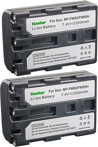 Kastar 4-Pack NP-FM50 / NP-FM55H Battery 7.4V 2300mAh Replacement for Sony DCR-TRV890, DCR-TRV940, DCR-TRV950, HDR-HC1, HDR-SR1, HDR-UX1, MVC-CD200, MVC-CD250, MVC-CD300, MVC-CD350, MVC-CD400 Camera in Saudi Arabia