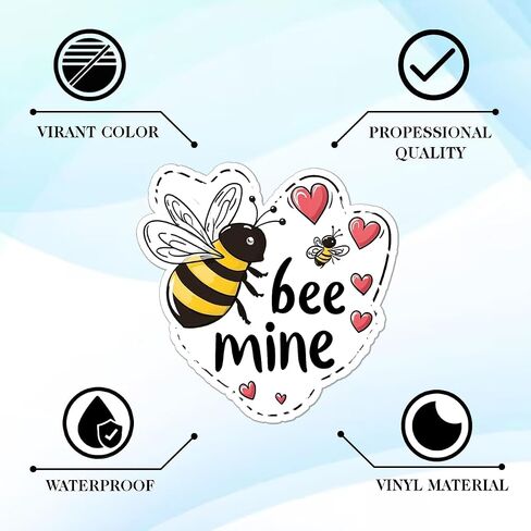 64pcs Bee Sticker, Honeybee Stickers, Bumblebee Waterproof Decals for Water Bottles Laptop Luggage Computer Scrapbooking Teens Adults Girls Kids Funny Party Birthday Decorations in Saudi Arabia