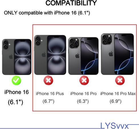 علبة الهاتف لـ iPhone 16 6.1 بوصة و 360 درجة من الجسم الكامل للغطاء الناعم المقاوم للخدش المقاوم للخدش. in Kuwait