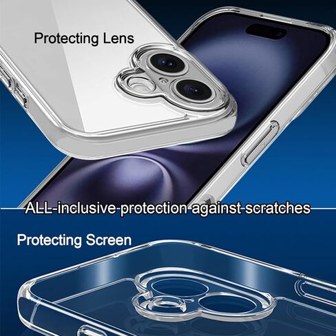 علبة الهاتف لـ iPhone 16 6.1 بوصة و 360 درجة من الجسم الكامل للغطاء الناعم المقاوم للخدش المقاوم للخدش. in Kuwait