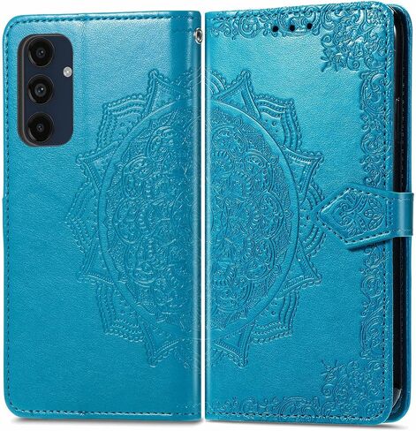 Wallet Case for Samsung Galaxy A26 5G Case Leather Flip Folio Magnetic Shockproof Protective Cover with Card Slots and Lanyard Cover for Samsung Galaxy A26 5G. Mandala Blue in Saudi Arabia