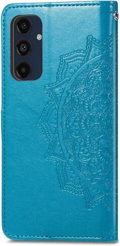 Wallet Case for Samsung Galaxy A26 5G Case Leather Flip Folio Magnetic Shockproof Protective Cover with Card Slots and Lanyard Cover for Samsung Galaxy A26 5G. Mandala Blue in Saudi Arabia