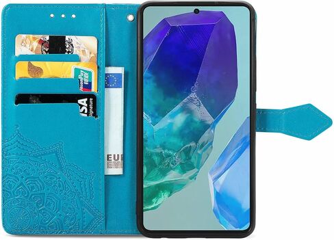 Wallet Case for Samsung Galaxy A26 5G Case Leather Flip Folio Magnetic Shockproof Protective Cover with Card Slots and Lanyard Cover for Samsung Galaxy A26 5G. Mandala Blue in Saudi Arabia