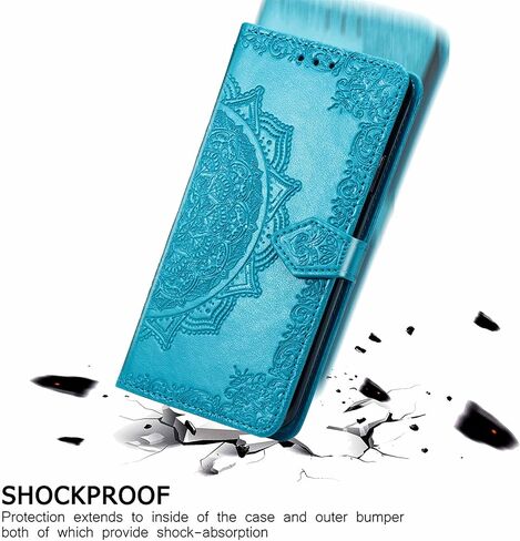 Wallet Case for Samsung Galaxy A26 5G Case Leather Flip Folio Magnetic Shockproof Protective Cover with Card Slots and Lanyard Cover for Samsung Galaxy A26 5G. Mandala Blue in Saudi Arabia