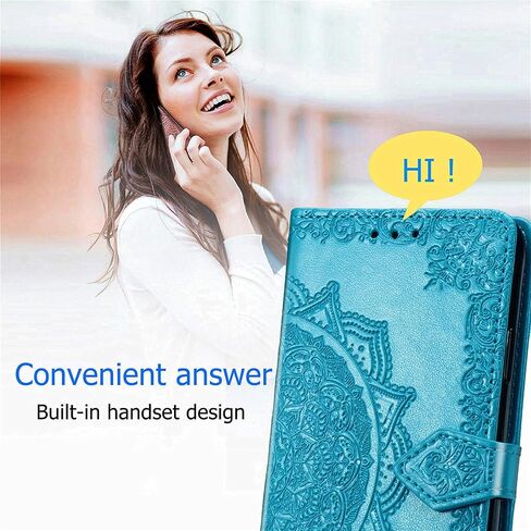 Wallet Case for Samsung Galaxy A26 5G Case Leather Flip Folio Magnetic Shockproof Protective Cover with Card Slots and Lanyard Cover for Samsung Galaxy A26 5G. Mandala Blue in Saudi Arabia