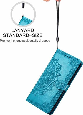 Wallet Case for Samsung Galaxy A26 5G Case Leather Flip Folio Magnetic Shockproof Protective Cover with Card Slots and Lanyard Cover for Samsung Galaxy A26 5G. Mandala Blue in Saudi Arabia