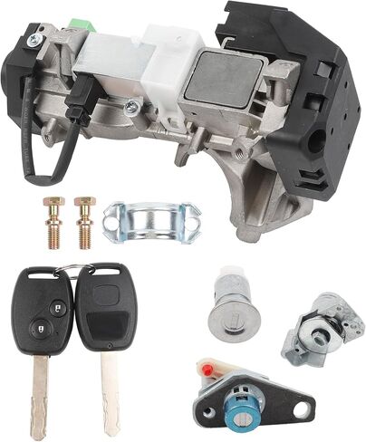Dasbecan Ignition Switch Lock Cylinder Assembly Compatible with Honda Accord CRV FIT Odyssey Civic 2006-2011 06350-SAA-G30 35100-SDA-A71 (with Chip ID46 Keys) in Kuwait