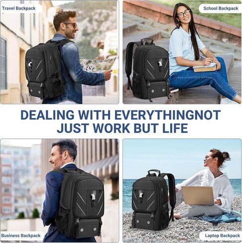 Extra Large Backpack, Travel Business Laptop Backpack with USB Charging Port & Shoe Compartment, Sport Gym Bag Fit 18 Inch Laptops for College Business Hiking Camping (Fits above 5.74 ft height) in Saudi Arabia