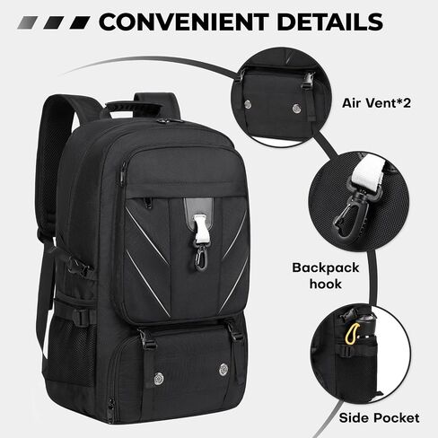Extra Large Backpack, Travel Business Laptop Backpack with USB Charging Port & Shoe Compartment, Sport Gym Bag Fit 18 Inch Laptops for College Business Hiking Camping (Fits above 5.74 ft height) in Saudi Arabia