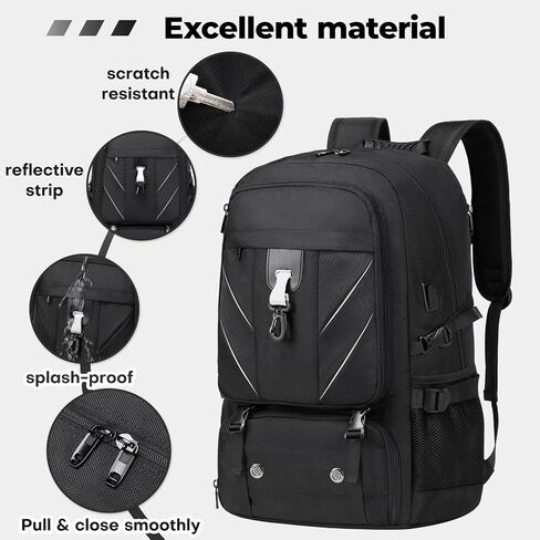 Extra Large Backpack, Travel Business Laptop Backpack with USB Charging Port & Shoe Compartment, Sport Gym Bag Fit 18 Inch Laptops for College Business Hiking Camping (Fits above 5.74 ft height) in Saudi Arabia
