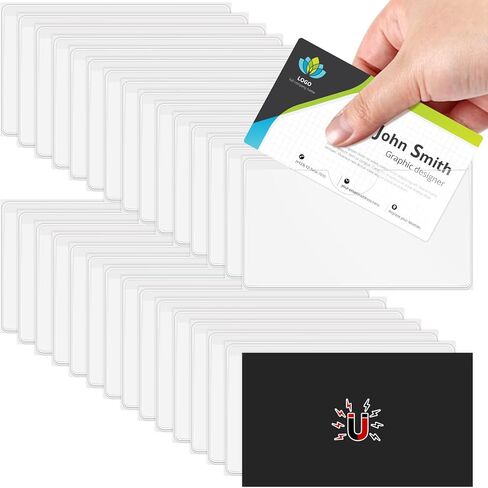 30 قطعة من حاملات الملصقات المغناطيسية، حاملات بطاقات عمل شفافة مقاس 4.3 × 1.2 بوصة مع ملصقات خزانة ملفات مغناطيسية، ملصقات مغناطيسية لصناديق السبورة المعدنية ذات الرفوف المعدنية، هدية مكتبية in Kuwait
