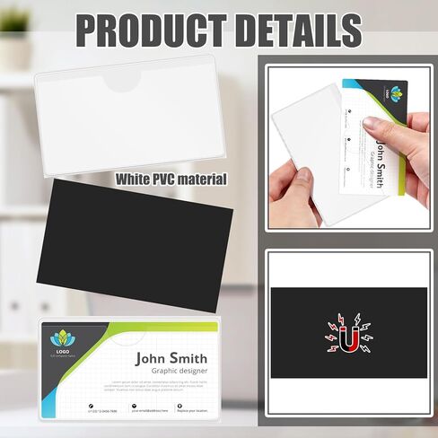 30 قطعة من حاملات الملصقات المغناطيسية، حاملات بطاقات عمل شفافة مقاس 4.3 × 1.2 بوصة مع ملصقات خزانة ملفات مغناطيسية، ملصقات مغناطيسية لصناديق السبورة المعدنية ذات الرفوف المعدنية، هدية مكتبية in Kuwait