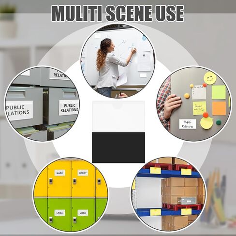 30 قطعة من حاملات الملصقات المغناطيسية، حاملات بطاقات عمل شفافة مقاس 4.3 × 1.2 بوصة مع ملصقات خزانة ملفات مغناطيسية، ملصقات مغناطيسية لصناديق السبورة المعدنية ذات الرفوف المعدنية، هدية مكتبية in Kuwait