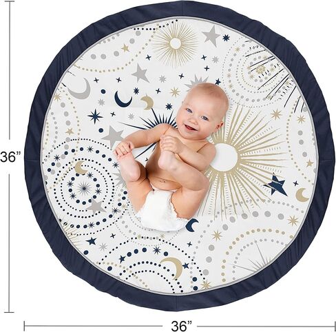 Sweet Jojo Designs Blush Pink, Gold and Grey Star and Moon Playmat Tummy Time Baby and Infant Play Mat for Celestial Collection in Saudi Arabia