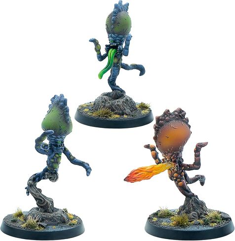 Modiphius Entertainment: Fallout: Miniatures - Zetans: Invaders from Beyond - 5 Resin Figures, Appalachia Wave, Unpainted & Unassembled, Licensed in Saudi Arabia