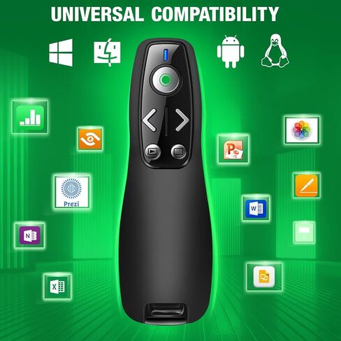 Presentation Clicker Wireless Presenter Remote for PowerPoint, RF 2.4GHz USB Powerpoint Clicker with Hyperlink & Volume Control PowerPoint Slide Advancer for Mac, Computer, Laptop in Kuwait