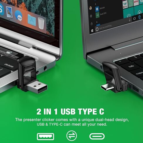 Presentation Clicker Wireless Presenter Remote for PowerPoint, RF 2.4GHz USB Powerpoint Clicker with Hyperlink & Volume Control PowerPoint Slide Advancer for Mac, Computer, Laptop in Kuwait