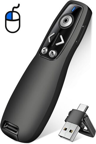 Presentation Clicker Wireless Presenter Remote for PowerPoint, RF 2.4GHz USB Powerpoint Clicker with Hyperlink & Volume Control PowerPoint Slide Advancer for Mac, Computer, Laptop in Saudi Arabia