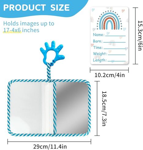 Baby Photo Book, My First Baby Photo Albums Holds 4x6" Pictures, Soft Photo Cloth Book with Safety Mirror Baby Shower Gifts Set(Rainbow) in Kuwait