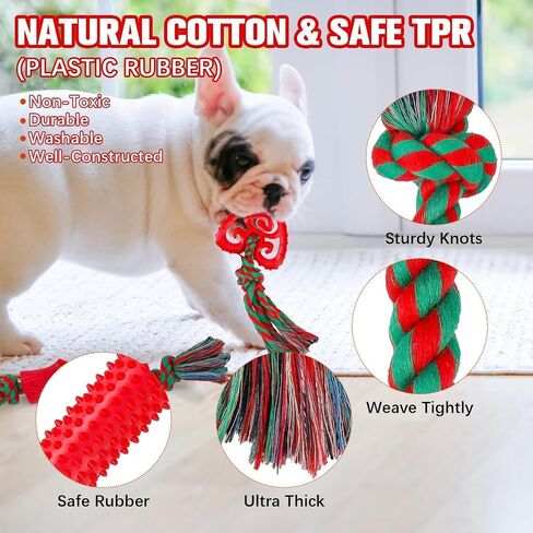 BINGPET 2 Pack Dog Rope Toy for Large and Medium Dogs,Heavy Duty Tug of War Dog Toy,100% Cotton Dog Chew Toys Dog Teething Toys,Nearly Indestructible Tough Rope Dog Toys for Aggressive Chewers in Saudi Arabia