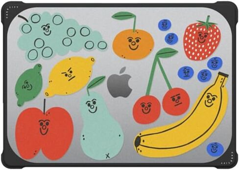 CASETiFY Bounce MacBook Air 15" (2023/2024) Case [Enhanced Protective Corner Design/Ventilation Cutouts/Anti-Slip Grip] - Keep Growing by Laura Jane Illustrations - Clear Black in Kuwait