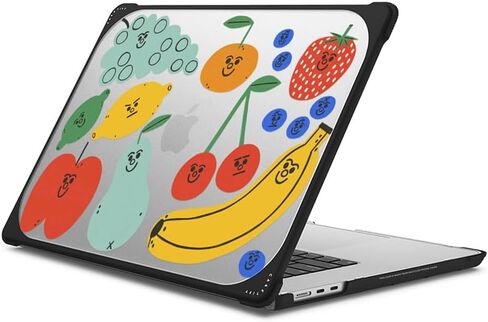 CASETiFY Bounce MacBook Air 15" (2023/2024) Case [Enhanced Protective Corner Design/Ventilation Cutouts/Anti-Slip Grip] - Keep Growing by Laura Jane Illustrations - Clear Black in Kuwait