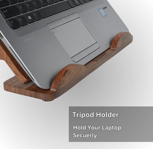 حامل كمبيوتر محمول رأسي لجهاز MackBook Dell HP I بفتحات قاعدة مزدوجة | خالي من البلاستيك| (خشب الورد الهندي) in Kuwait