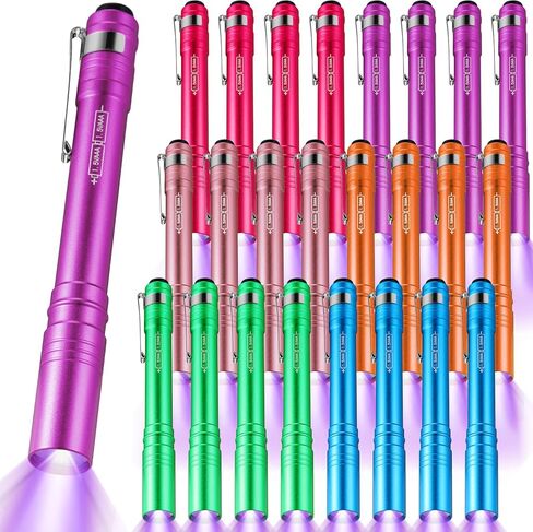 24 Pack UV Blacklight Flashlights Bulk ، 395nm UV Pen Light with Clip ، LED Handheld Blacklight Detector for Leak Pet Pet Urine Hotel Form in Kuwait