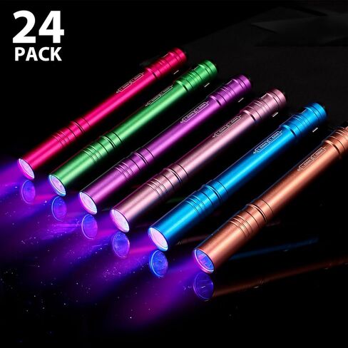 24 Pack UV Blacklight Flashlights Bulk ، 395nm UV Pen Light with Clip ، LED Handheld Blacklight Detector for Leak Pet Pet Urine Hotel Form in Kuwait