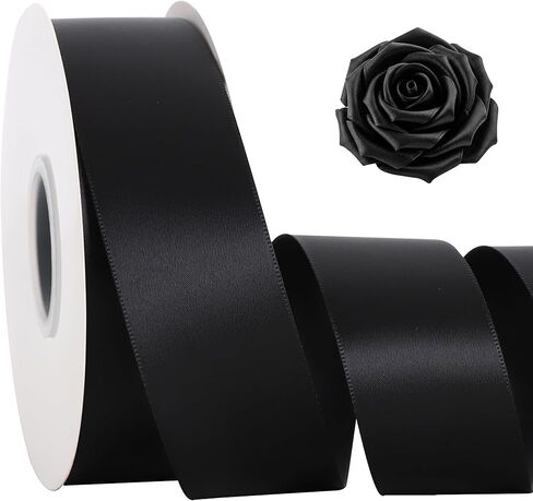 TONIFUL 2 Inch x 50yd Light Pink Satin Ribbon Wide Solid Fabric Ribbon for Gift Wrapping, Floral Bouquets, Bows and Craft Making, Christmas Valentines Birthday Wedding and Party Decoration in Kuwait