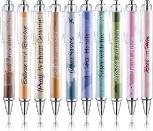 Mr. Pen- Christian Pen Set, 10 Pack, Faith Blossoms, Black Ink, Bible Verse Pens, Christian Pens for Women, Bible Pens No Bleed Through, Ballpoint Pens Ballpoint, Christmas Gift in Saudi Arabia