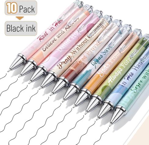 Mr. Pen- Christian Pen Set, 10 Pack, Faith Blossoms, Black Ink, Bible Verse Pens, Christian Pens for Women, Bible Pens No Bleed Through, Ballpoint Pens Ballpoint, Christmas Gift in Saudi Arabia