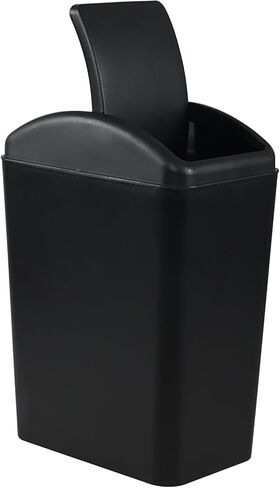 4.5 Gallon Plastic Trash Can with Lid, Plastic Swing Top Garbage Bin, Blue in Saudi Arabia