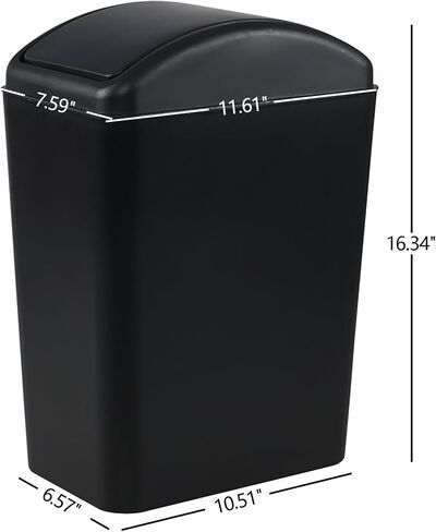 4.5 Gallon Plastic Trash Can with Lid, Plastic Swing Top Garbage Bin, Blue in Saudi Arabia