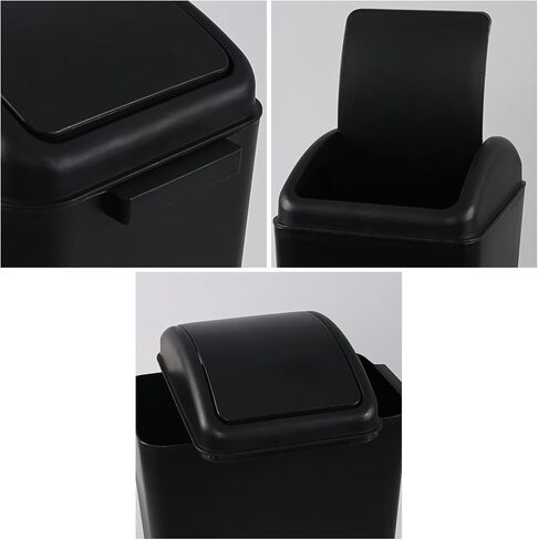 4.5 Gallon Plastic Trash Can with Lid, Plastic Swing Top Garbage Bin, Blue in Saudi Arabia