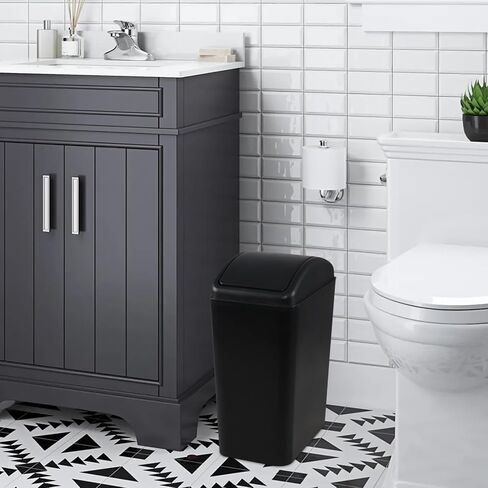 4.5 Gallon Plastic Trash Can with Lid, Plastic Swing Top Garbage Bin, Blue in Saudi Arabia