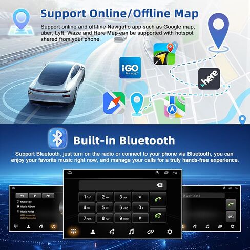 9 بوصة Android 13.0 سيارة استريو الراديو لـ Honda Accord 6th 1998 1999 2000 2001 2002 جهاز استقبال صوت شاشة تعمل باللمس مع Carplay Android Auto WiFi GPS Navigation Bluetooth FM AM MIC Camera Camera ، 2+32G in Saudi Arabia