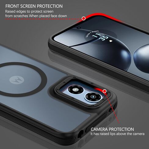 Guagua for Motorola Moto G Stylus 5G 2024 CASE متوافقة مع Magsafe Moto G stylus Magnetic Case Slim Slim Matte Matte Screats Procratch Case For Moto G Stylus 5G 2024 ، Black in Kuwait