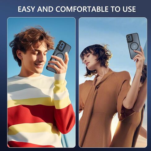 Guagua for Motorola Moto G Stylus 5G 2024 CASE متوافقة مع Magsafe Moto G stylus Magnetic Case Slim Slim Matte Matte Screats Procratch Case For Moto G Stylus 5G 2024 ، Black in Kuwait