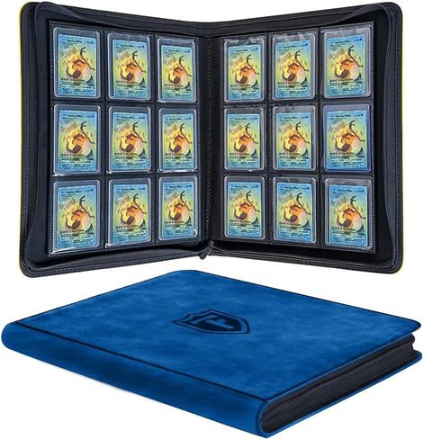 Top Loader Binder - 9 Pocket (3" x 4"), Holds 288 Cards | Binder For PKM, TCG & MTG Cards, Hockey Toploader Cards Binder & Card Holder For Sports Cards (Black) in Saudi Arabia