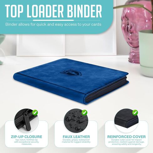 Top Loader Binder - 9 Pocket (3" x 4"), Holds 288 Cards | Binder For PKM, TCG & MTG Cards, Hockey Toploader Cards Binder & Card Holder For Sports Cards (Black) in Saudi Arabia