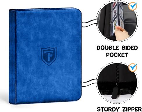 Top Loader Binder - 9 Pocket (3" x 4"), Holds 288 Cards | Binder For PKM, TCG & MTG Cards, Hockey Toploader Cards Binder & Card Holder For Sports Cards (Black) in Saudi Arabia