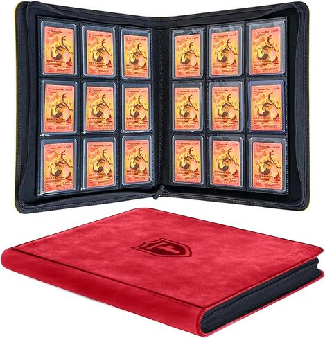 Top Loader Binder - 9 Pocket (3" x 4"), Holds 288 Cards | Binder For PKM, TCG & MTG Cards, Hockey Toploader Cards Binder & Card Holder For Sports Cards (Black) in Saudi Arabia