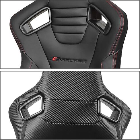 IKON MOTORSPORTS, Universal Bucket Racing Seat Left Driver Side with Dual Slider, Black PU Leather Reclinable in Kuwait