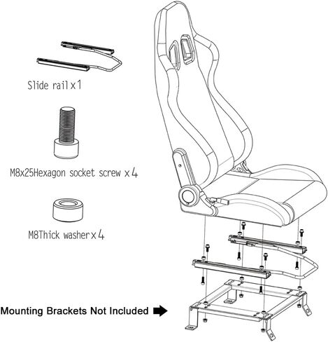 IKON MOTORSPORTS, Universal Bucket Racing Seat Left Driver Side with Dual Slider, Black PU Leather Reclinable in Kuwait