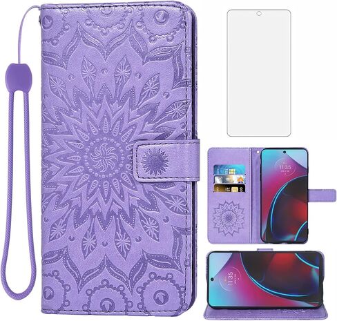 Asuwish Phone Case for Motorola Moto G Stylus 5G 2022 Wallet with Tempered Glass Screen Protector Leather Slim Flip Cover Card Holder Stand Cell Accessories XT2215-1 XT2215-4 XT2215DL Men Dark Green in Saudi Arabia